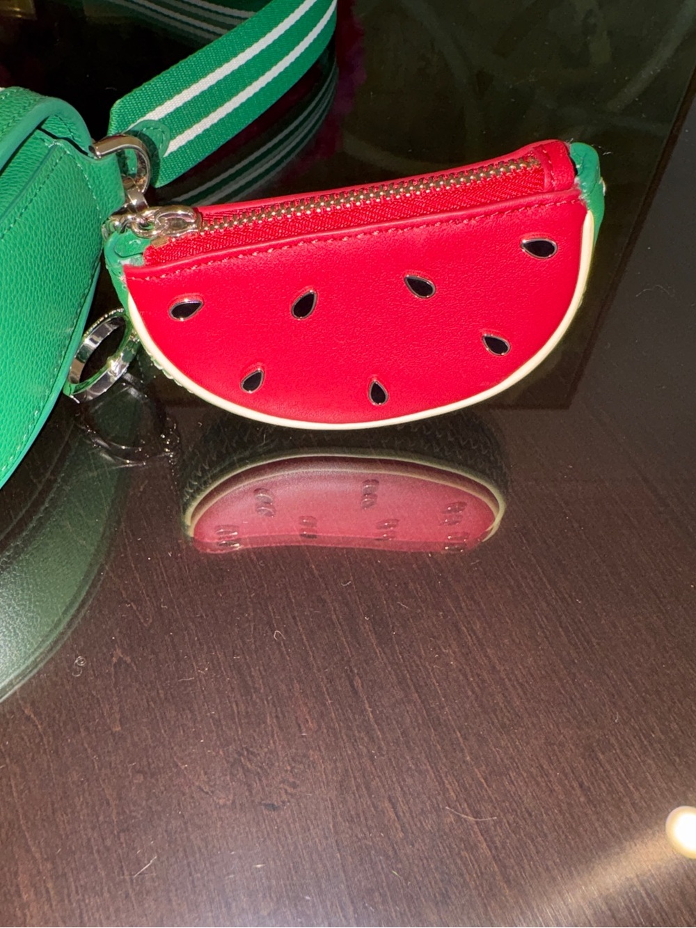 Kate Spade Watermelon Crossbody Purse with Matching Bag Charm / Coin Purse - Picture 13 of 16